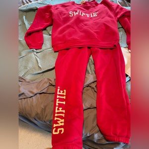 Taylor Swift Red Taylors version merch sweat shirt and sweat pants